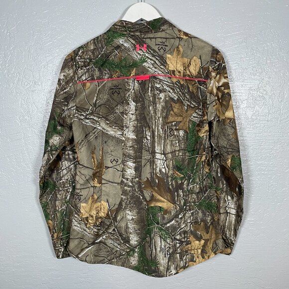 Under Armour Women M Realtree Xtra Camo Shirt Fitted Pocket Button Front - Picture 4 of 8